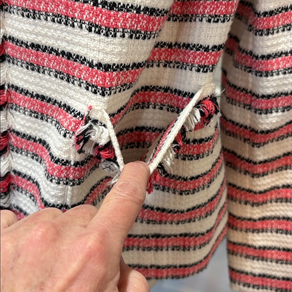 Talbots sz 16W cream, pink, & black blazer - Picture 3 of 8